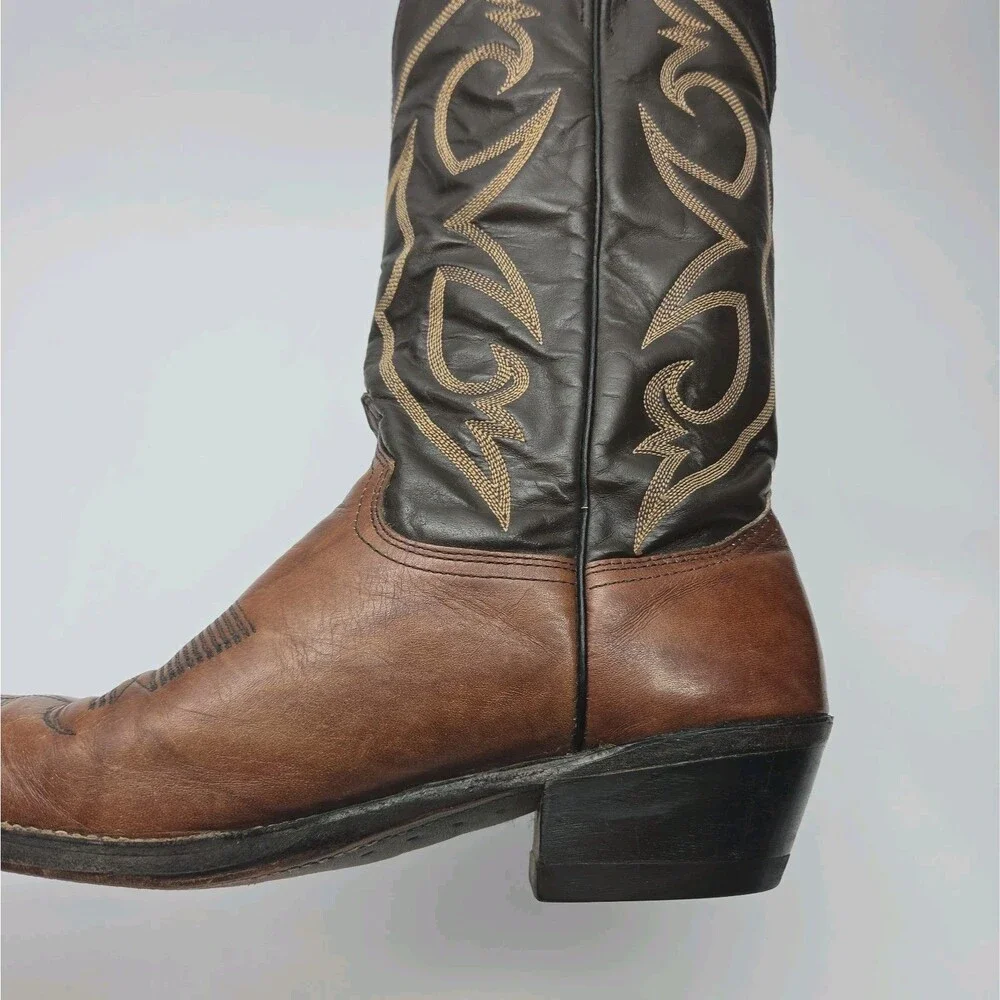 Abilene Boots Men Sz 9D Brown Leather Western Cowboy 2